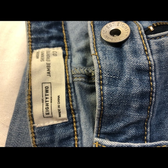 Ardene Eighty Two denim distressed jeans NWT skinny sizec3 - Picture 10 of 11